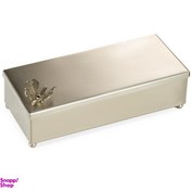 تصویر جا قاشقی و جا کاردی مستطیل دربدار سالینو مدل پروانه برنجی کد B-410 