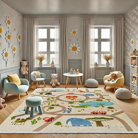 تصویر فرش کودک طرح جاده ماجراجویی کد 101291 