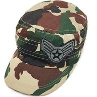 تصویر کلاه کپ مردانه طرح ارتشی کرم 