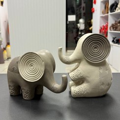 تصویر مجسمه فیل بازیگوش مجموعه 2 عددی 