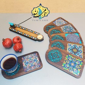 تصویر زیرلیوانی پذیرایی 6 عددی طرح کاشی سنتی catering coaster