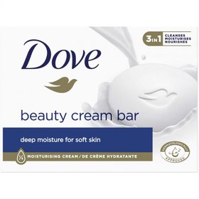 تصویر صابون شیر داو Dove مدل سفید White مقدار 100 گرم ا Dove White Beauty bar Cream Soap 100gr Dove White Beauty bar Cream Soap 100gr