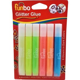 تصویر چسب اکلیلی شب تاب Funbo Glitter Glue 6 Piece