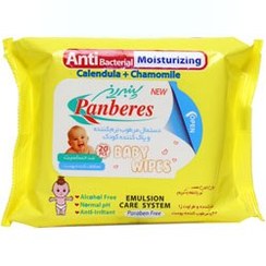 تصویر دستمال مرطوب کننده کودک آنتی باکتریال پنبه ریز Anti Bacterial Moisturizing Baby wipes Panberes