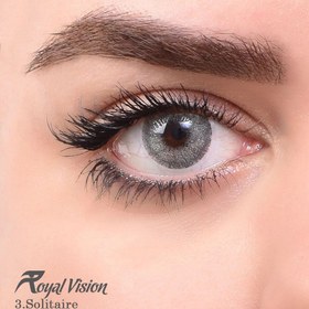 تصویر لنز روزانه چشم رویال ویژن مدل Addict Azure شماره 9 رنگ خاکستری یخی هاله دار Royal Vision eye lens, daily model number 9 - Addict Azure, ice gray with halo