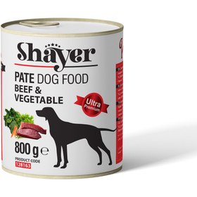 تصویر کنسرو سگ شایر باطعم گوشت و سبزیجات 800 گرم Shayer Beef & Vegetables Dog Food 800g