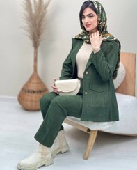 تصویر کت شلوار زنانه مخمل کد te81413 