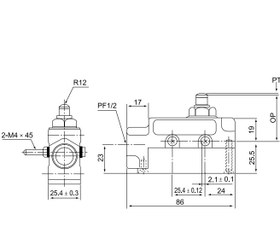 تصویر لیمیت سوئیچ فشاری طرح امرن تیپ کتابی سی ان تی دی CNTD مدل TZ-6001 (همراه با مهره نصب) 