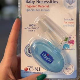 تصویر مسواک انگشتی نوزاد - آبی 