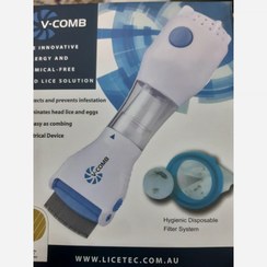 تصویر وارد کننده اصلی و مستقیم شانه ضد شپش برقی وی کامب مدل TTVC03 plusهمراه با 4فیلتر یدک و سری فلزی اصلی عمده و خرده 