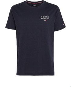 تصویر تی‌شرت راحتی مردانه با لوگوی اصلی، رنگ سرمه‌ای برند Tommy Hilfiger Men's Original Logo Lounge T-Shirt, Navy