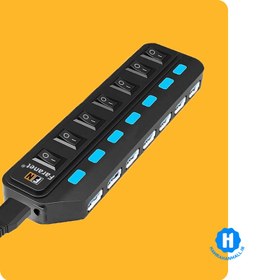 تصویر هاب USB 3.0 هفت پورت فرانت مدل FN-U3H701 