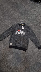 تصویر بافت مردانه یقه گرد گرم بالا - مشکی / 2XL 541