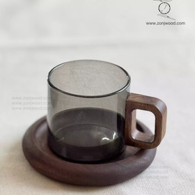 تصویر زیرلیوانی چوبی 