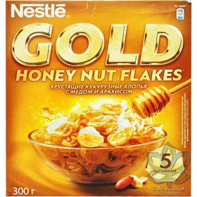 تصویر غلات صبحانه ( کورن فلکس ) هانی نات ۳۰۰ گرم گلد نستله – nestle 