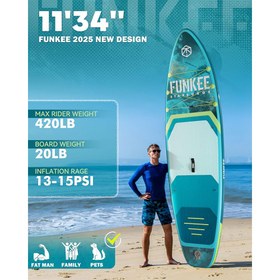 تصویر پدل‌ برد فانکی Funkee مدل Starsurge آبی سبز 