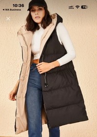 تصویر پافر دورو زنانه بلند بدون آستین 