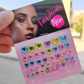 تصویر نگین میکاپ رنگی طرح قلب کد 07 