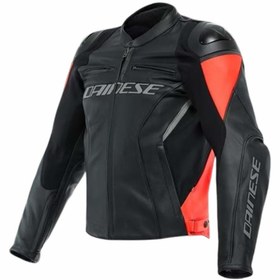 تصویر موتور ژاکت مسابقه 4 چرمی قرمز سیاه داینس Dainese 