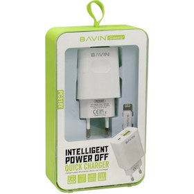 تصویر شارژر دیواری Bavin PC318Y 2.4A + کابل آیفونی Bavin PC318Y 2.4A Wall Charger With Lightning Cable