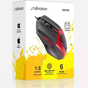 تصویر ماوس سیم دار سیبراتون مدل SM4160 Sibraton Wired Mouse SM4160