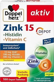 تصویر زینک + هیستیدین + ویتامین C Doppelherz Zinc 15 + Histidine + Vitamin C