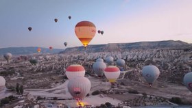 تصویر دانلود فوتیج پرواز بالن در کاپادوکیه Balloon Flight In Cappadocia 