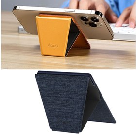 تصویر پایه نگهدارنده و کیف کارت اعتباری مگنتی چرمی آیفون سری 12 راک ROCK RPH0968 Magnetic Card holder Stand 