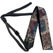 تصویر بند دوربین طرح گل آّبی-Blue flower design camera strap 