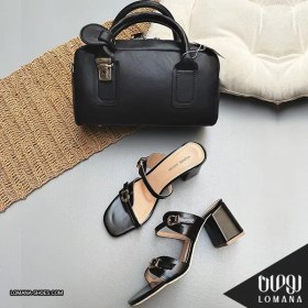 تصویر ست کیف تک قفل و صندل دو سگک پاشنه 7 سانت لومانا - کد 2069 