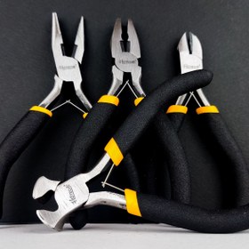 تصویر ست 4 عددی انبر الکترونیکی - ست انبر مینی - 4.5 اینچ - برند اصلی Hoteche هوتچ (100904) 4PCS MINI PLIERS SET