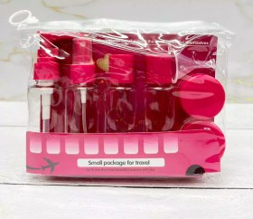 تصویر پک مسافرتی لوازم آرایشی و بهداشتی ست ۸ تکه با کیف - سرخابی 