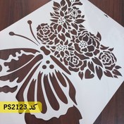 تصویر شابلون نقاشی کد PS2123 (پروانه و گل) 