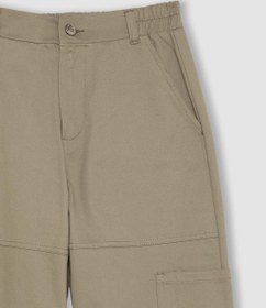 تصویر شلوار پاراچوتی کتان با جیب کارگو، کمر کشی و مچ‌دار برند Defacto Cargo Pocket Elasticated Waist And Cuffed Cotton Parachute Pants