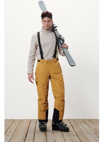 تصویر شلوار اسکی مردانه با فیت معمولی، رنگ خردلی برند tchibo Men Regular Fit Solid Ski Pants, Mustard