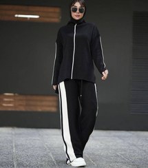 تصویر ست بافت زنانه مدل 40147 رنگ مشکی 