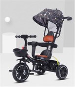 تصویر دوچرخه سه چرخ کودک GT-Wheel با دسته هل دادن (مشکی فضایی) برند gt-wheel GT-Wheel Kids Ride On Push Cycle with Pushing Bar Children's Tricycle (Space Black)