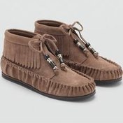 تصویر لوفر کوسن موکاسین چرم منگوله دار منگو MANGO Teen 