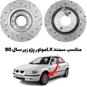 تصویر دیسک ترمز PFC سوراخ دار شیار دار چرخ جلو سمند ال ایکس - مدل توربو اس 