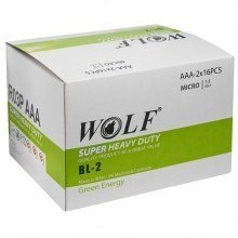 تصویر باتری نیم قلمی مدل Super Heavy Duty ولف (WOLF) مدل R03P بسته‌ی 2 عددی 