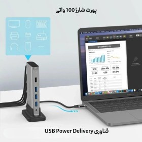 تصویر داک استیشن USB-C لنشن مدل D53s Lention Universal Docking Station USB-C 4K60Hz D53s