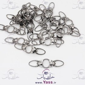 تصویر سگک فلزی دستک دار دودی نگین دار 