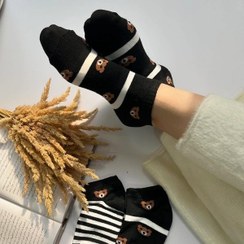 تصویر جوراب مچی زنانه طرح خرسی سایز ۳۷ تا ۴۰ 