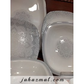 تصویر سرویس چینی زرین 6 نفره غذاخوری ادلین توسی (27 پارچه) ا Zarin Iran Quattro Edlin-Gray 27 Pieces Porcelain Dinnerware Set Zarin Iran Quattro Edlin-Gray 27 Pieces Porcelain Dinnerware Set