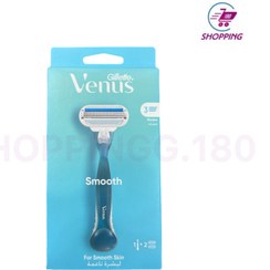 تصویر خود تراش ونوس ساده ۳ لبه ۱ دسته به همراه ۲ سری 