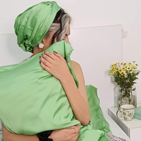 تصویر روبالشتی ابریشم لاین economy class - شیری Silk pillowcase