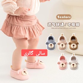 تصویر پاپوش نوزادی فانتزی مارک دار عروسکی تدی وارداتی - ۱ Baby_sock