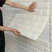 تصویر دیوارپوش مدل فومی طرح آجری بسته 20 عددی - سفید 