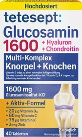 تصویر قرص گلوکزامین ۱۶۰۰تتسپت، ۴۰ عددی tetesept Glucosamin 1600 Tabletten 40 St, 50,4 g