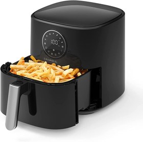 Dual Air Fryer Oilless Cooker with 2 Independent Nonstick Frying Baskets XXL 8 Quart 1800W Black